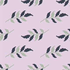 Organic leaves seamless pattern. Simple style. Botanical background. Decorative forest leaf wallpaper.