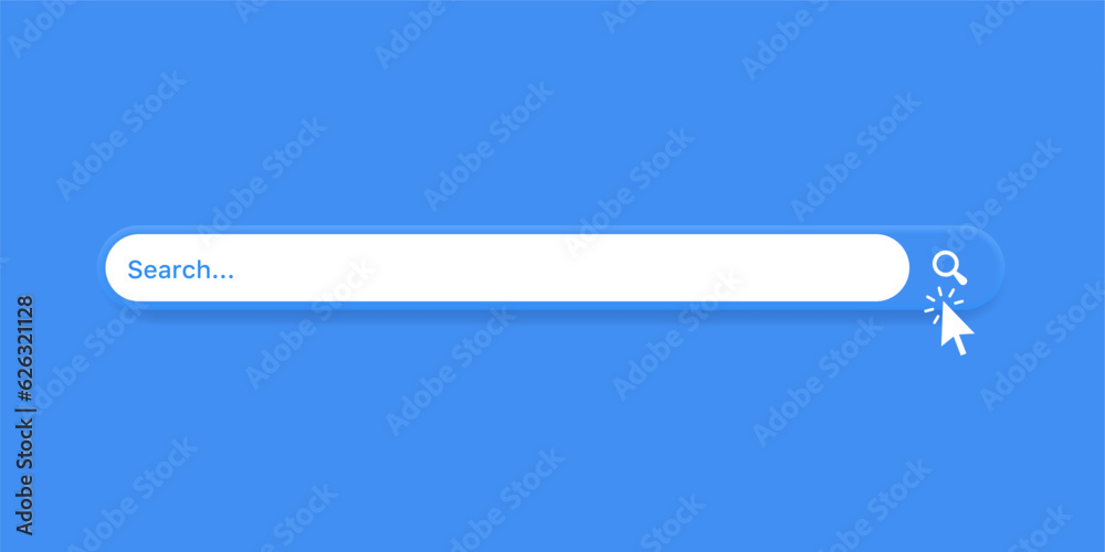 Poster search bar frame with magnifier icon, search boxes template with magnifying glass icon for web page 