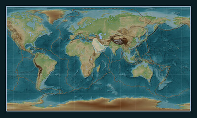 Arabian tectonic plate. Wiki. Patterson Cylindrical. Boundaries