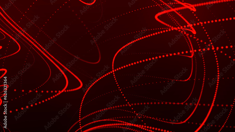 Poster dynamic wave of glowing particles. data flow information. concept of digital communication. technolo