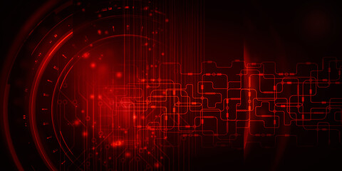 Fototapeta premium 2d illustration Abstract futuristic electronic circuit technology background