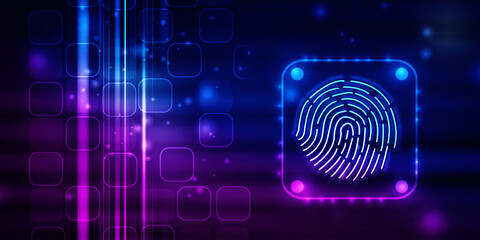 Fingerprint Scanning Technology Concept 2d Illustration
