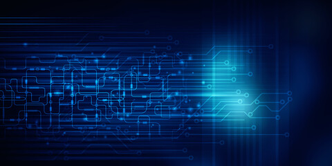 2d illustration Abstract futuristic electronic circuit technology background