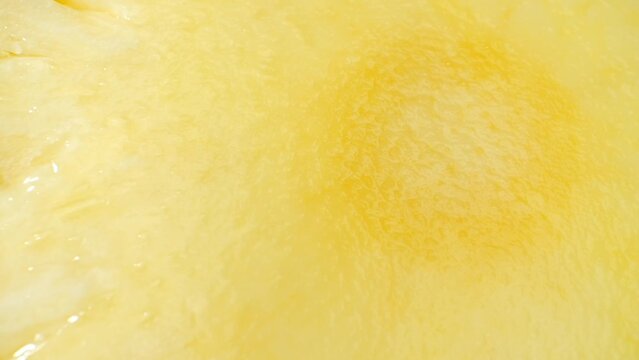 Explore the tantalizing texture and vibrant colors of a juicy Pineapple Slice. Every succulent detail comes to life, revealing the intricate patterns and tempting sweetness of this tropical treat.
