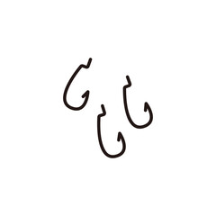 Fishing hooks icon.Flat silhouette version.