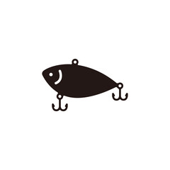 Lipless crankbait icon.Flat silhouette version.