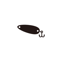 Spoon lure icon.Flat silhouette version.