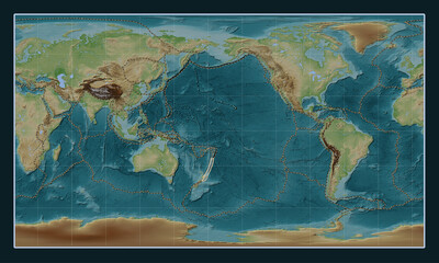 Kermadec tectonic plate. Wiki. Patterson Cylindrical. Boundaries