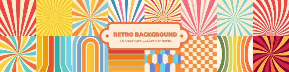 Retro background. Vintage background set. Retro pattern collection. - 626323960