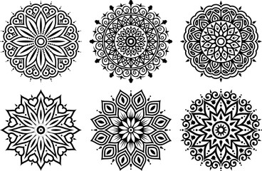 Mandala design set vectors design