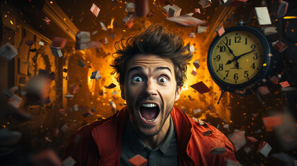 Obraz premium man with a clock