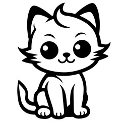 Cute cat, Vector, Illustration