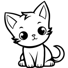 Cute cat, Vector, Illustration