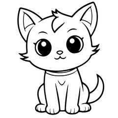 Cute cat, Vector, Illustration