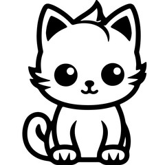 Cute cat, Vector, Illustration