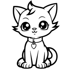 Cute cat, Vector, Illustration