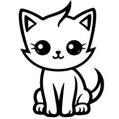 Cute cat, Vector, Illustration