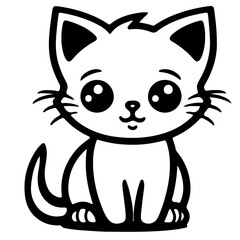 Cute cat, Vector, Illustration