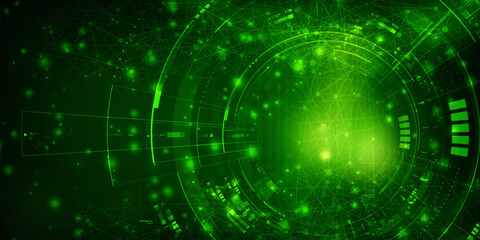 2d illustration Abstract futuristic electronic circuit technology background