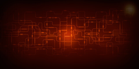 2d illustration Abstract futuristic electronic circuit technology background