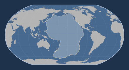 Pacific tectonic plate. Contour. Robinson.