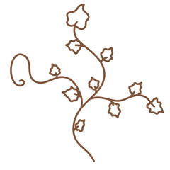 Brown streaked ivy and wavy leaves.