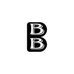 Alphabet B logo design. Vector illustration. letter B logo vector, letter B business logo, letter B logo company.  b logo, modern design letter character. Elegant minimal letter symbol. 