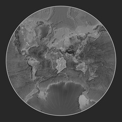 Somalian tectonic plate. Grayscale. Lagrange. Boundaries