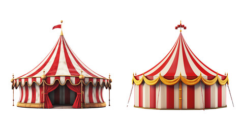 circus tent, carnival tent isolated on transparent background - obrazy, fototapety, plakaty