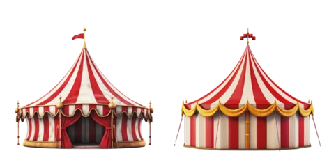 Keuken foto achterwand Amusementspark circus tent, carnival tent isolated on transparent background
