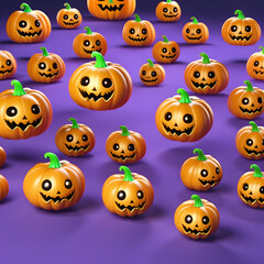 Obraz premium 3d cute pumpkin monster in formal suito on halloween