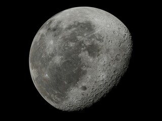 Fototapeta premium Moon surface full moon phases super moon phases close up in the night. Detail of the lunar surface in black
