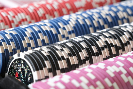 Poker chips in case