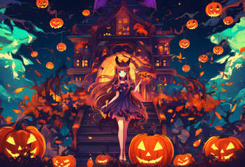 Girl Halloween Anime