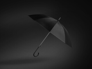 3D illustration. Umbrella isolated on black background.