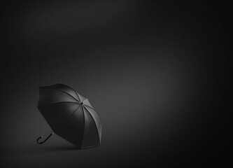 3D illustration. Umbrella isolated on black background.