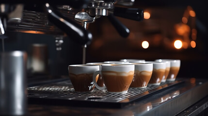 Proffessional brewing coffee bar details. Generative Ai