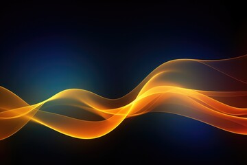 Orange and yellow neon fluid, glowing futuristic abstract background, swirl, line, boxes, data transfer or equalizer, wallpaper, generative ai