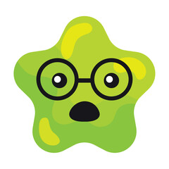 Isolated surprised cute star shape emoji with eyeglasses Vector