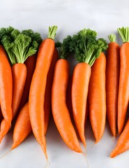 Close up of carrots arranged against gray background