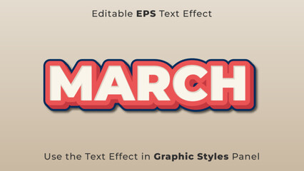 Editable EPS Text Effect of March for Title and Poster