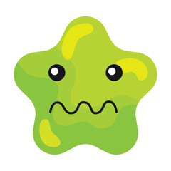 Isolated worried cute star shape emoji Vector