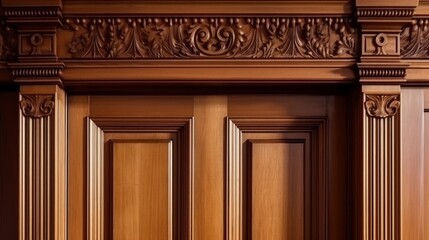 Obraz premium home interior design detail ideas wooden wall moudling and skirt treatment design detail house beautiful design background,ai generate