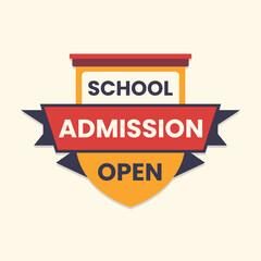 school admission open typography educational banner