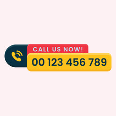 red yellow call us now button