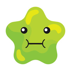 Isolated ill cute star shape emoji Vector
