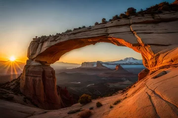 Printed roller blinds Brown delicate arch at sunset