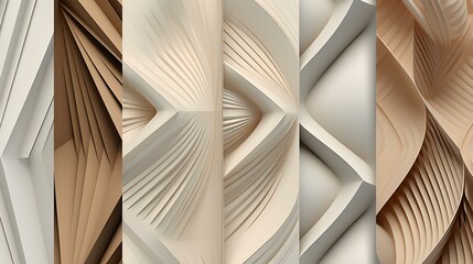 Abstract and Geometrical Texture in Ivory Colors. Futuristic Background