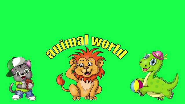 animated footage of animal world