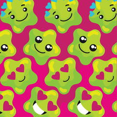 Seamless pattern background with star shape emojis Vector